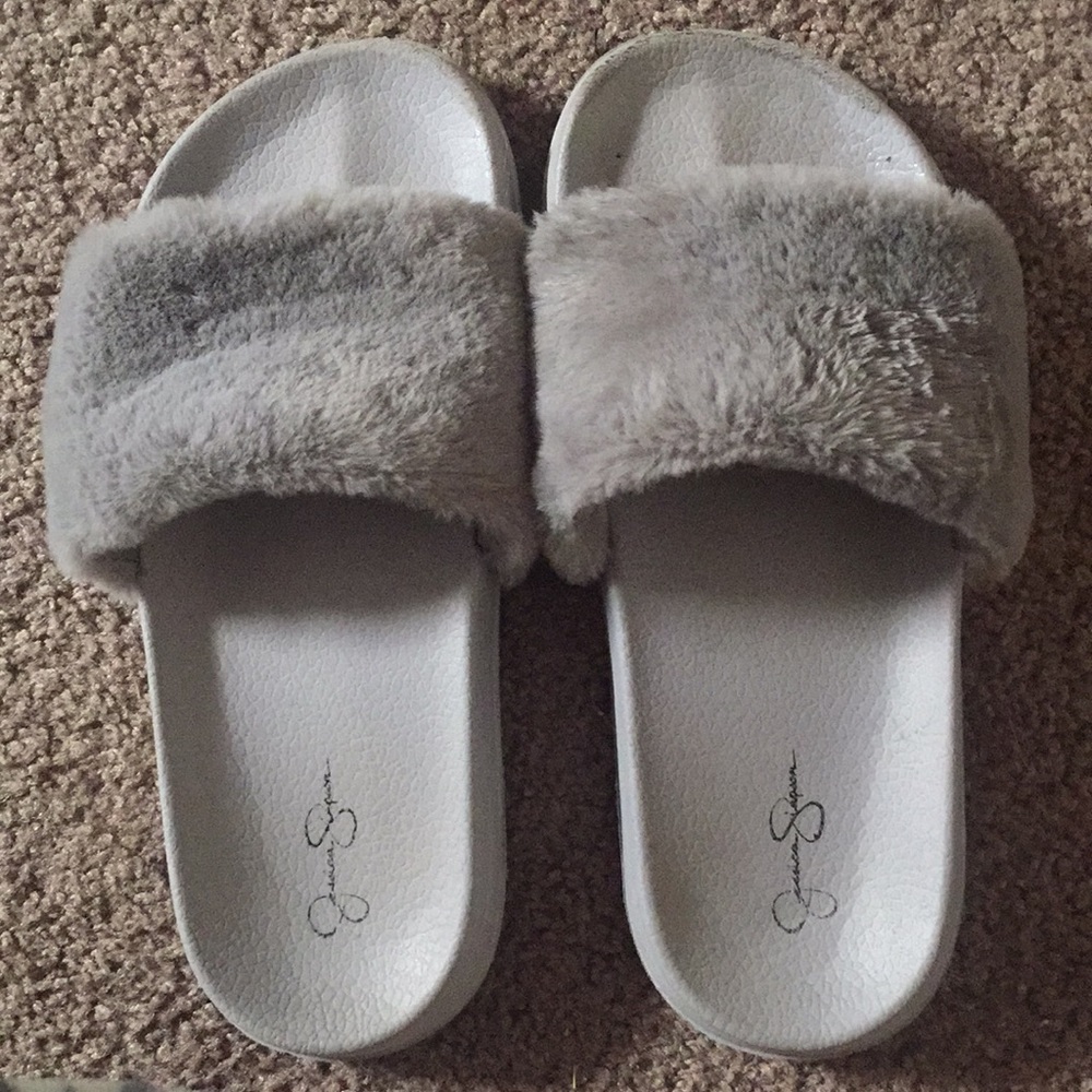 gray slipper like shoes